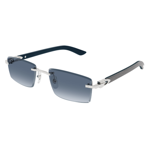 C Allongé de Cartier Motif Rimless Wooden Sunglasses