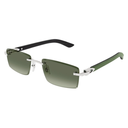 C Allongé de Cartier Motif Rimless Wooden Sunglasses