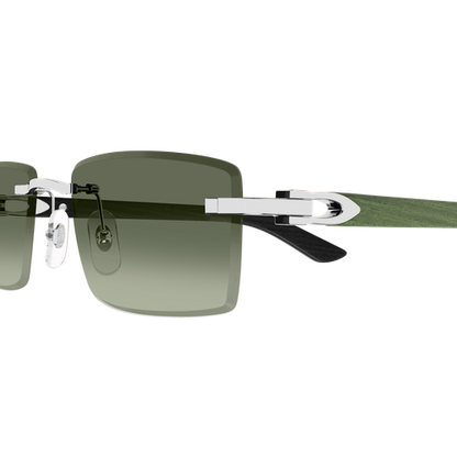 C Allongé de Cartier Motif Rimless Wooden Sunglasses