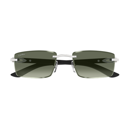 C Allongé de Cartier Motif Rimless Wooden Sunglasses