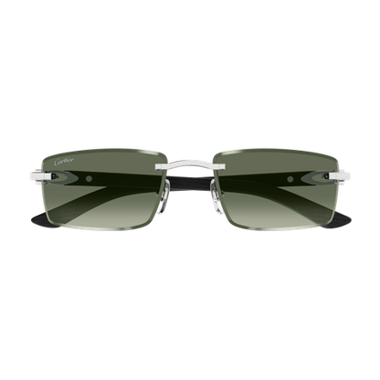 C Allongé de Cartier Motif Rimless Wooden Sunglasses