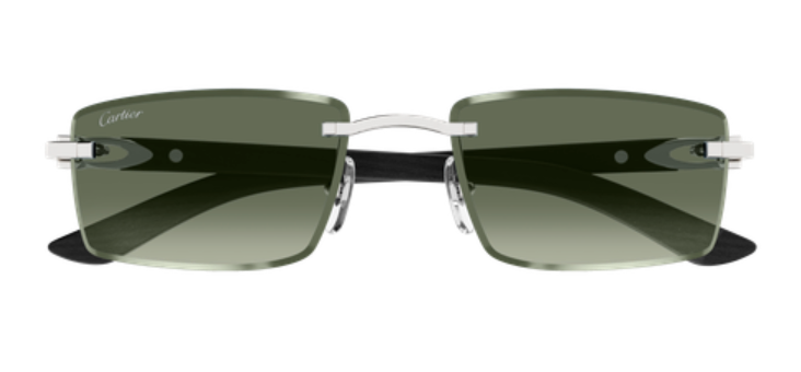 C Allongé de Cartier Motif Rimless Wooden Sunglasses