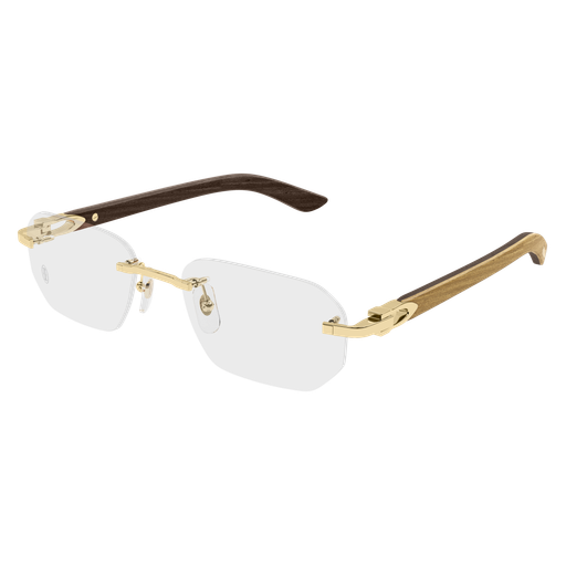 C Allongé de Cartier Motif Rimless Wood Eyeglasses