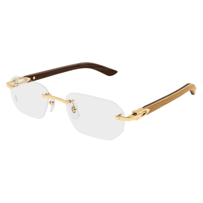 C Allongé de Cartier Motif Rimless Wood Eyeglasses