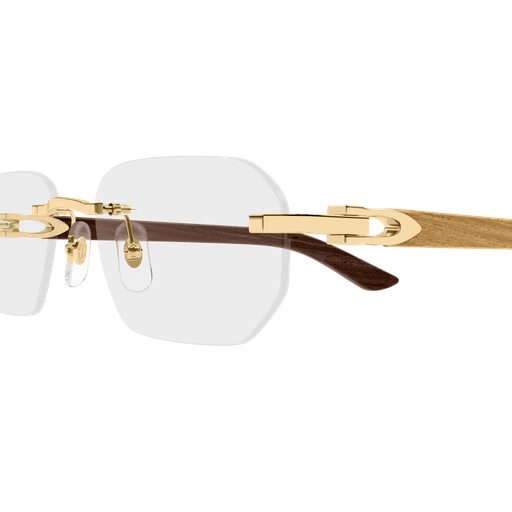 C Allongé de Cartier Motif Rimless Wood Eyeglasses