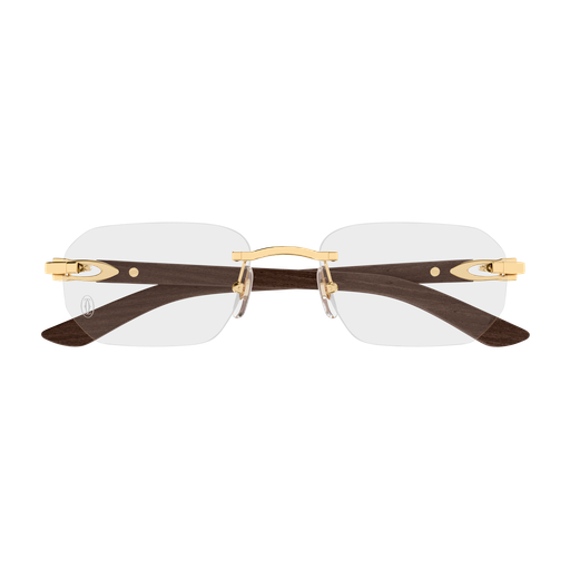 C Allongé de Cartier Motif Rimless Wood Eyeglasses
