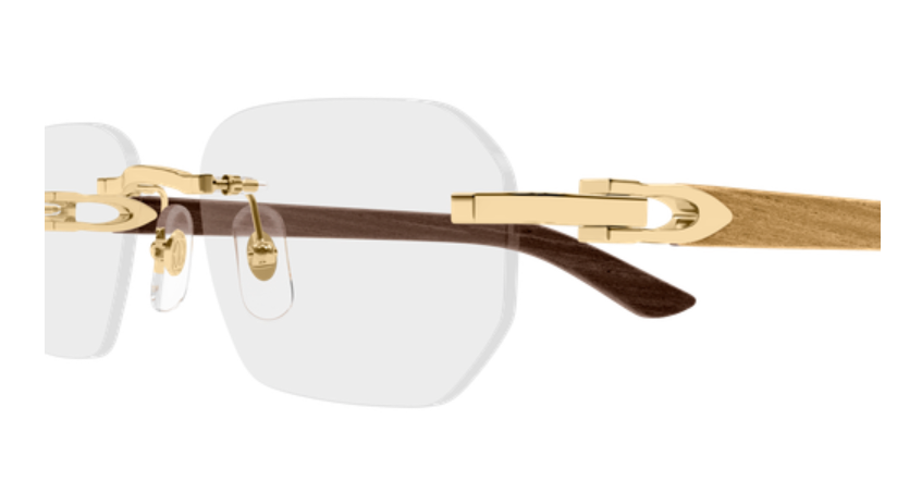 C Allongé de Cartier Motif Rimless Wood Eyeglasses