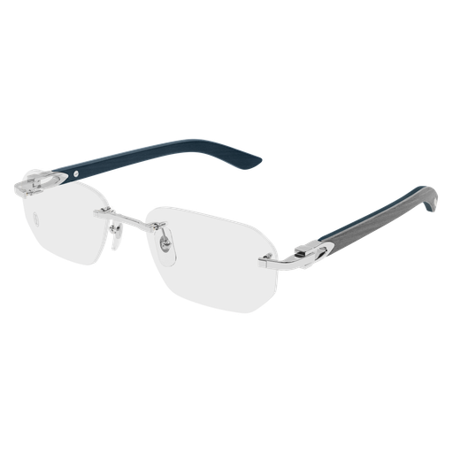 C Allongé de Cartier Motif Rimless Wood Eyeglasses