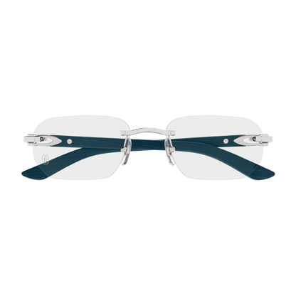 C Allongé de Cartier Motif Rimless Wood Eyeglasses