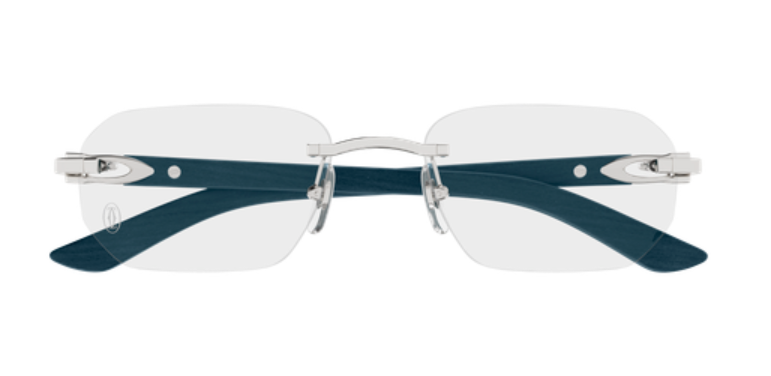 C Allongé de Cartier Motif Rimless Wood Eyeglasses