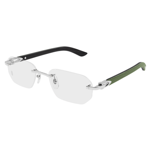 C Allongé de Cartier Motif Rimless Wood Eyeglasses