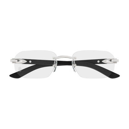 C Allongé de Cartier Motif Rimless Wood Eyeglasses
