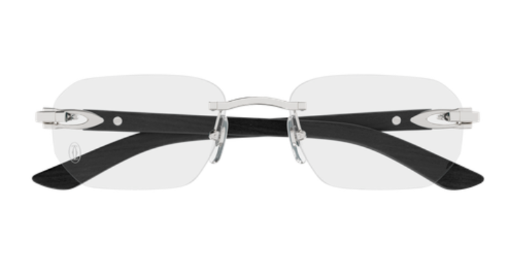 C Allongé de Cartier Motif Rimless Wood Eyeglasses