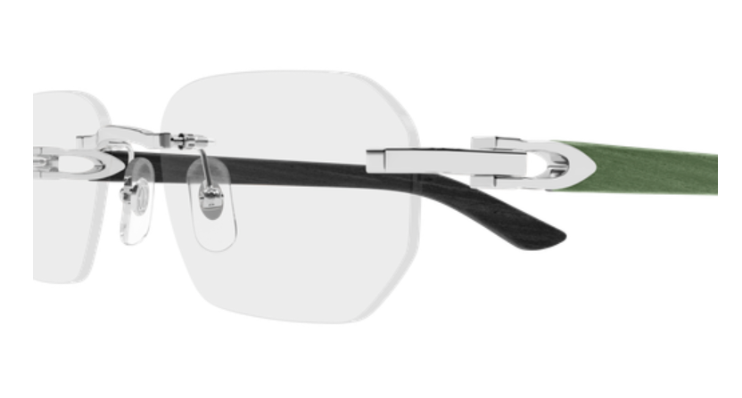 C Allongé de Cartier Motif Rimless Wood Eyeglasses