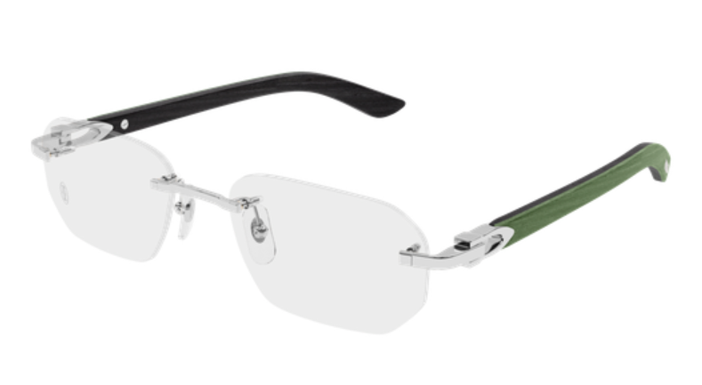C Allongé de Cartier Motif Rimless Wood Eyeglasses