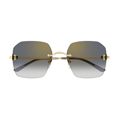 C de Cartier Rimless Metal Sunglasses