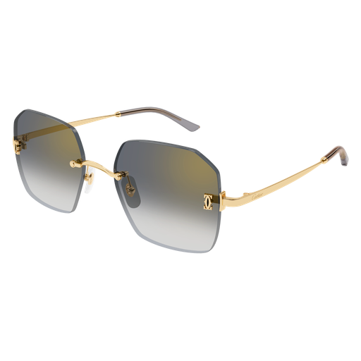 C de Cartier Rimless Metal Sunglasses