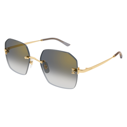 C de Cartier Rimless Metal Sunglasses