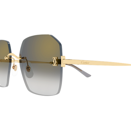 C de Cartier Rimless Metal Sunglasses