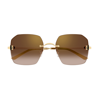C de Cartier Rimless Metal Sunglasses