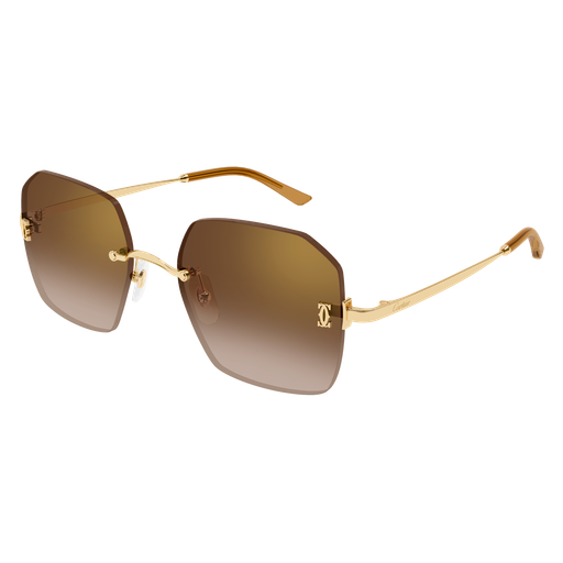 C de Cartier Rimless Metal Sunglasses