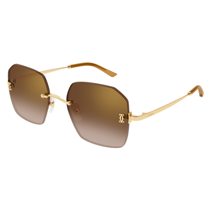 C de Cartier Rimless Metal Sunglasses