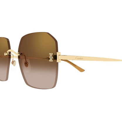 C de Cartier Rimless Metal Sunglasses