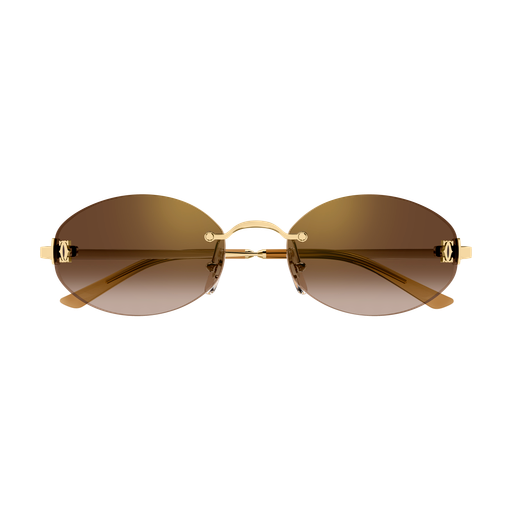 C de Cartier Oval Rimless Metal Sunglasses