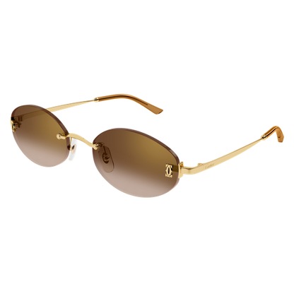 C de Cartier Oval Rimless Metal Sunglasses