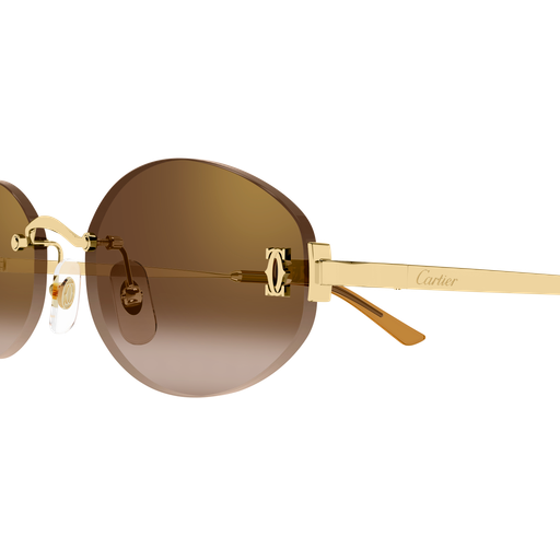 C de Cartier Oval Rimless Metal Sunglasses