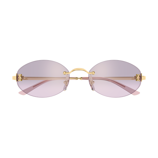 C de Cartier Oval Rimless Metal Sunglasses