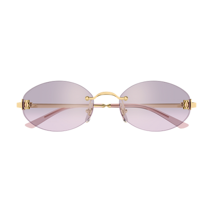 C de Cartier Oval Rimless Metal Sunglasses