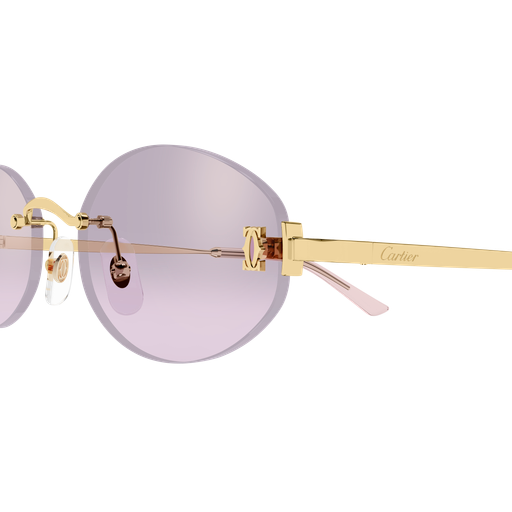 C de Cartier Oval Rimless Metal Sunglasses