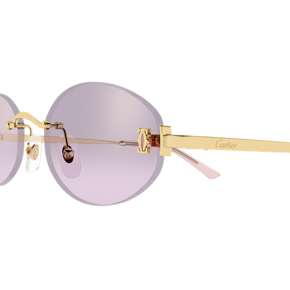 C de Cartier Oval Rimless Metal Sunglasses
