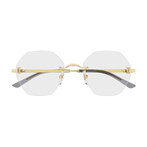 C de Cartier Hexagonal Rimless Metal Eyeglasses