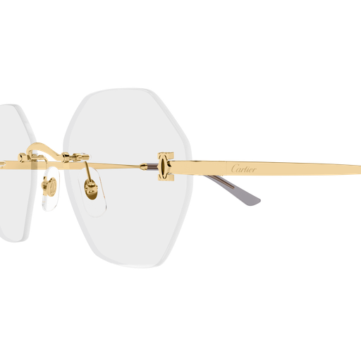 C de Cartier Hexagonal Rimless Metal Eyeglasses
