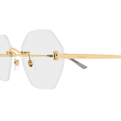 C de Cartier Hexagonal Rimless Metal Eyeglasses