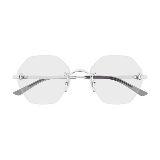 C de Cartier Hexagonal Rimless Metal Eyeglasses