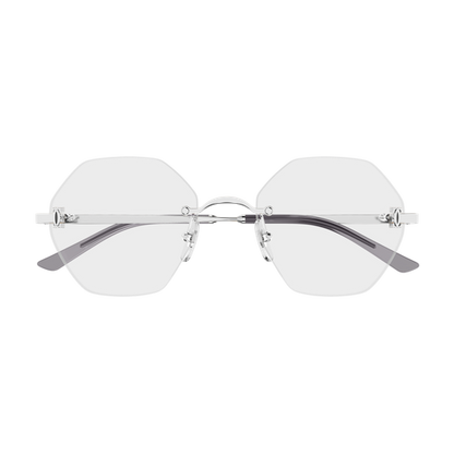 C de Cartier Hexagonal Rimless Metal Eyeglasses