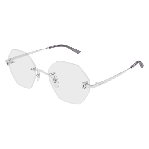 C de Cartier Hexagonal Rimless Metal Eyeglasses