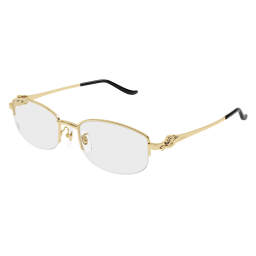 Panthère de Cartier Oval Half Rim Metal Eyeglasses