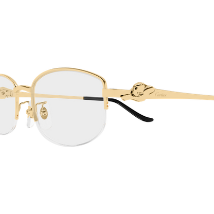 Panthère de Cartier Oval Half Rim Metal Eyeglasses