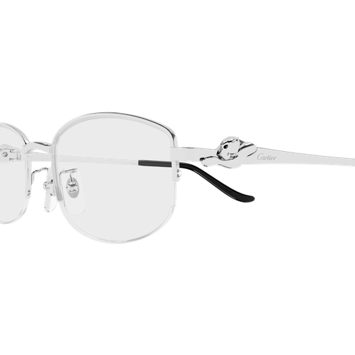 Panthère de Cartier Oval Half Rim Metal Eyeglasses