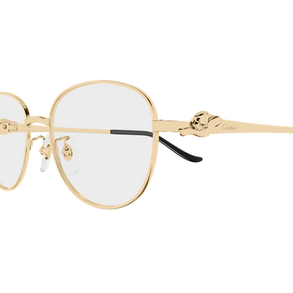 Panthère de Cartier Round Metal Eyeglasses