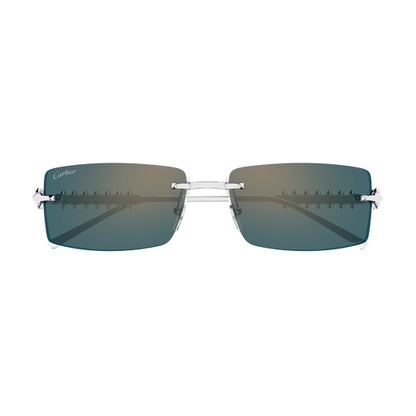 Clash de Cartier Rectangular Metal Sunglasses