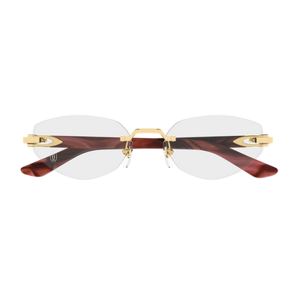 C Allongé de Cartier Motif Geometric Rimless Eyeglasses
