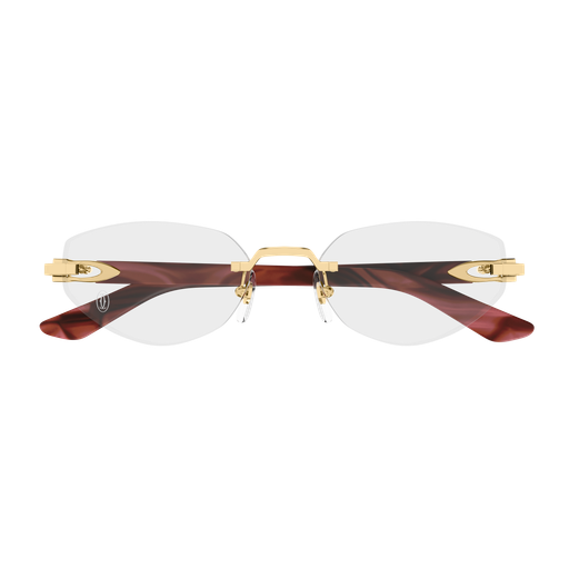 C Allongé de Cartier Motif Geometric Rimless Eyeglasses