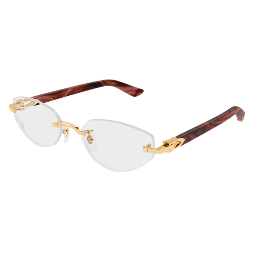 C Allongé de Cartier Motif Geometric Rimless Eyeglasses