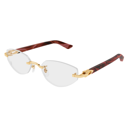 C Allongé de Cartier Motif Geometric Rimless Eyeglasses
