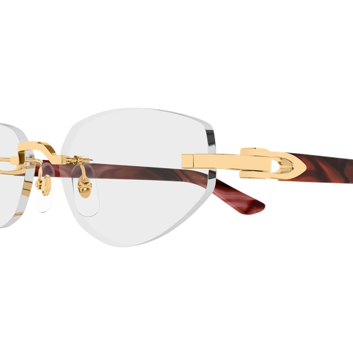 C Allongé de Cartier Motif Geometric Rimless Eyeglasses